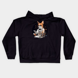 Retrofuturistic Cat is at the Lab Again (=｀ω´=) Kids Hoodie